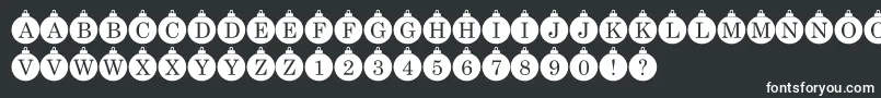 Bauble Monogram-fontti – valkoiset fontit mustalla taustalla