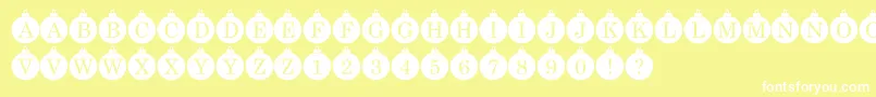 Police Bauble Monogram – polices blanches sur fond jaune