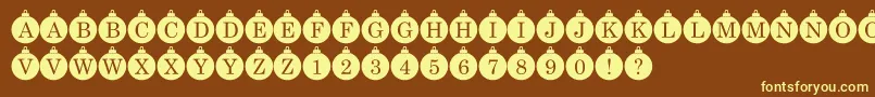 Шрифт Bauble Monogram – жёлтые шрифты на коричневом фоне