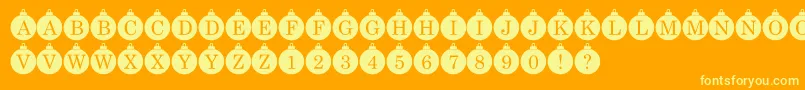 Bauble Monogram-Schriftart – Gelbe Schriften auf orangefarbenem Hintergrund