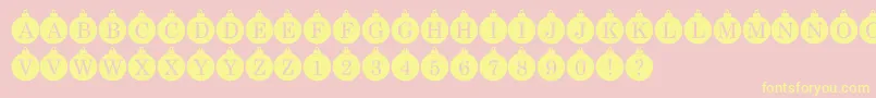 Bauble Monogram-Schriftart – Gelbe Schriften auf rosa Hintergrund