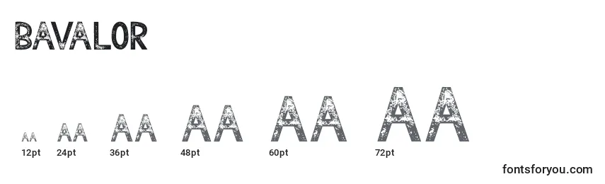 Размеры шрифта Bavalor