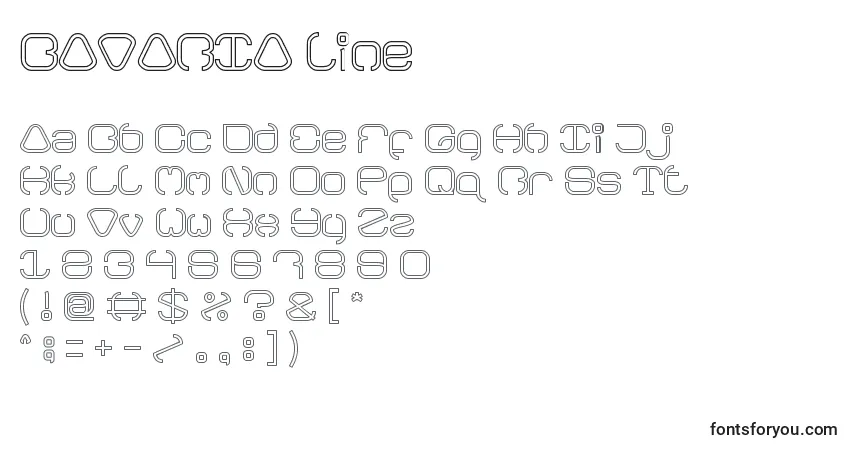 Schriftart BAVARIA line – Alphabet, Zahlen, spezielle Symbole