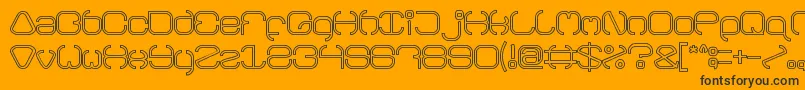 Fonte BAVARIA line – fontes pretas em um fundo laranja