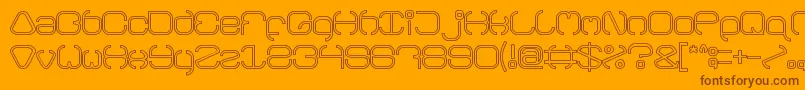 BAVARIA line-Schriftart – Braune Schriften auf orangefarbenem Hintergrund