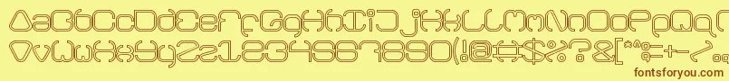 Fonte BAVARIA line – fontes marrons em um fundo amarelo