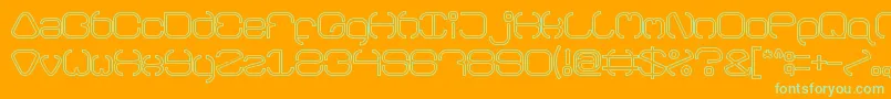 BAVARIA line-Schriftart – Grüne Schriften auf orangefarbenem Hintergrund