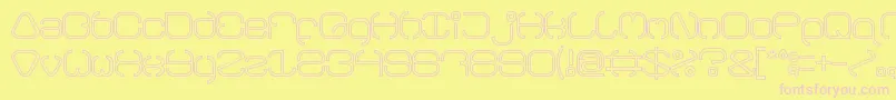 Fonte BAVARIA line – fontes rosa em um fundo amarelo