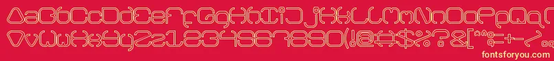 フォントBAVARIA line – 黄色の文字、赤い背景
