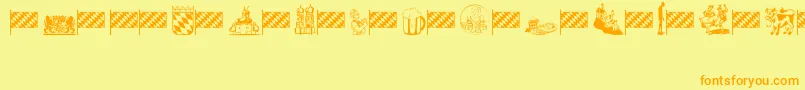 Bavaria Font – Orange Fonts on Yellow Background