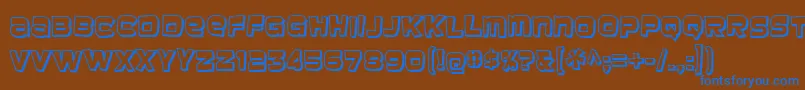 フォントbaveuse 3d – 茶色の背景に青い文字