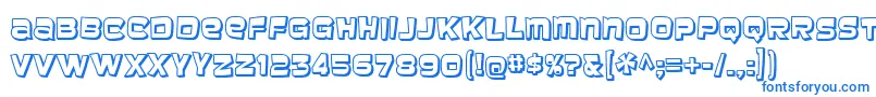 フォントbaveuse 3d – 白い背景に青い文字