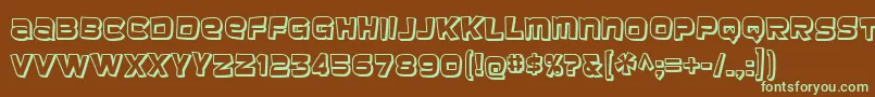 baveuse 3d Font – Green Fonts on Brown Background