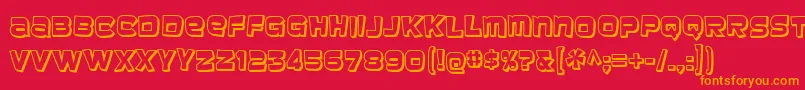 baveuse 3d-Schriftart – Orangefarbene Schriften auf rotem Hintergrund