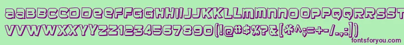 baveuse 3d Font – Purple Fonts on Green Background