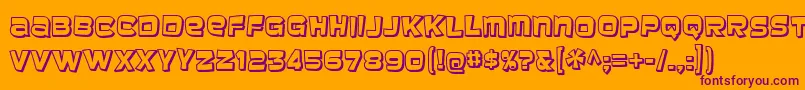 baveuse 3d-Schriftart – Violette Schriften auf orangefarbenem Hintergrund