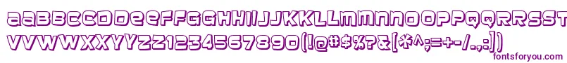 Czcionka baveuse 3d – fioletowe czcionki na białym tle