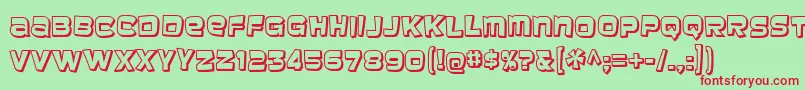 baveuse 3d-Schriftart – Rote Schriften auf grünem Hintergrund