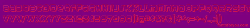 フォントbaveuse 3d – 紫の背景に赤い文字