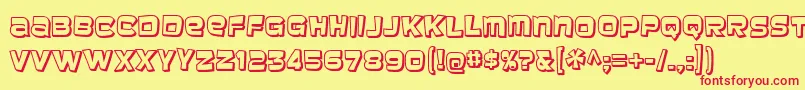 baveuse 3d Font – Red Fonts on Yellow Background