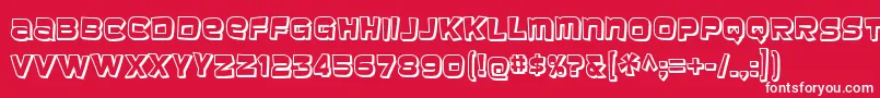 フォントbaveuse 3d – 赤い背景に白い文字