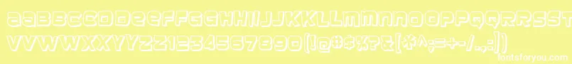 baveuse 3d-fontti – valkoiset fontit keltaisella taustalla