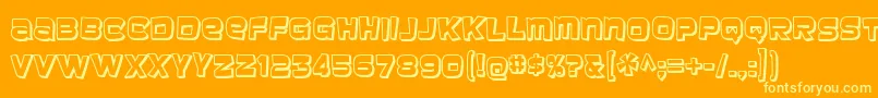 Czcionka baveuse 3d – żółte czcionki na pomarańczowym tle