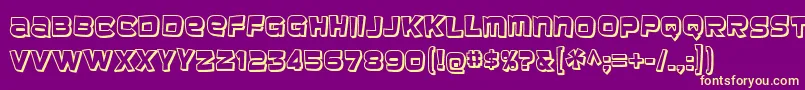 Шрифт baveuse 3d – жёлтые шрифты на фиолетовом фоне
