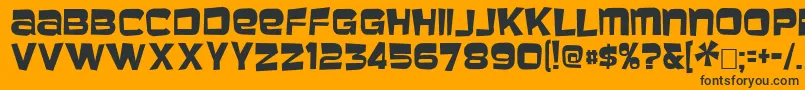 baveuse Font – Black Fonts on Orange Background