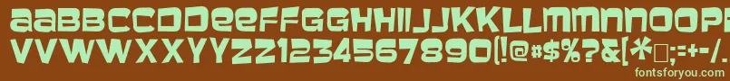 baveuse-fontti – vihreät fontit ruskealla taustalla