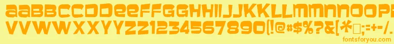 baveuse Font – Orange Fonts on Yellow Background