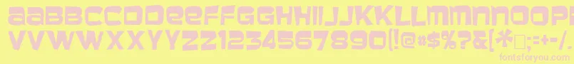 baveuse-fontti – vaaleanpunaiset fontit keltaisella taustalla
