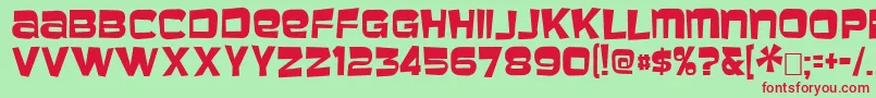 baveuse Font – Red Fonts on Green Background