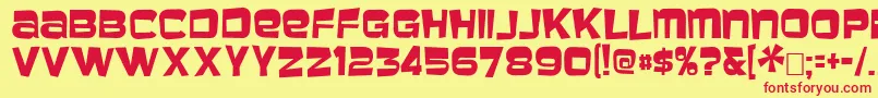 baveuse Font – Red Fonts on Yellow Background