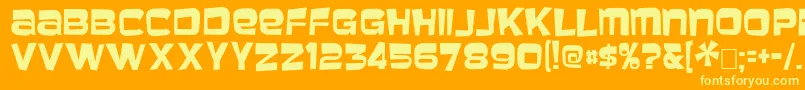 baveuse Font – Yellow Fonts on Orange Background