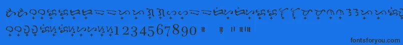 Baybayin Doctrina Font – Black Fonts on Blue Background