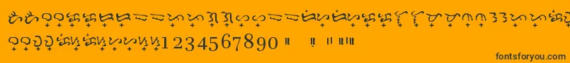 Шрифт Baybayin Doctrina – чёрные шрифты на оранжевом фоне