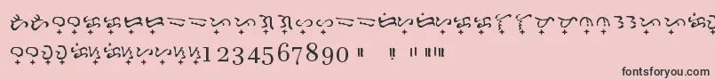 Czcionka Baybayin Doctrina – czarne czcionki na różowym tle