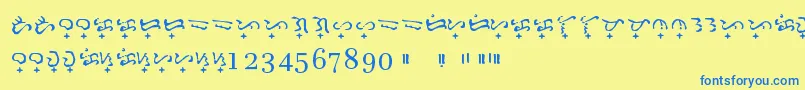 Шрифт Baybayin Doctrina – синие шрифты на жёлтом фоне