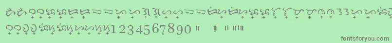 フォントBaybayin Doctrina – 緑の背景に灰色の文字