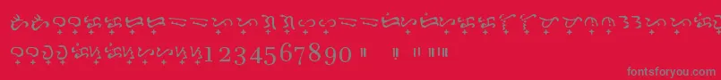 フォントBaybayin Doctrina – 赤い背景に灰色の文字