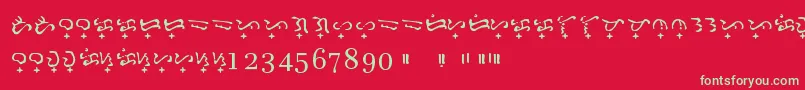 Шрифт Baybayin Doctrina – зелёные шрифты на красном фоне