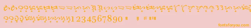 Baybayin Doctrina Font – Orange Fonts on Pink Background