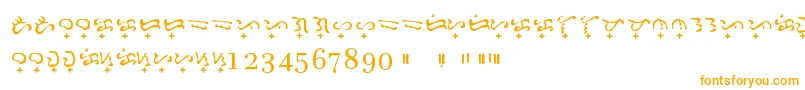 Baybayin Doctrina-Schriftart – Orangefarbene Schriften auf weißem Hintergrund