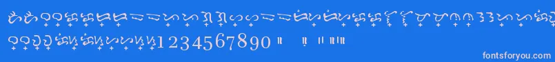 フォントBaybayin Doctrina – ピンクの文字、青い背景