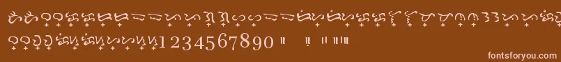 Czcionka Baybayin Doctrina – różowe czcionki na brązowym tle