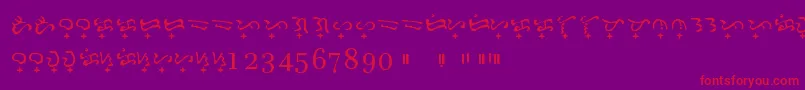 fuente Baybayin Doctrina – Fuentes Rojas Sobre Fondo Morado