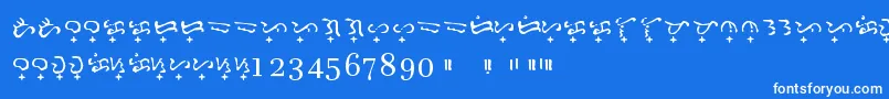 Шрифт Baybayin Doctrina – белые шрифты на синем фоне