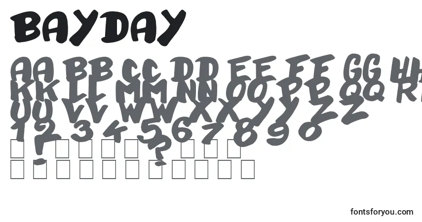Шрифт Bayday – алфавит, цифры, специальные символы