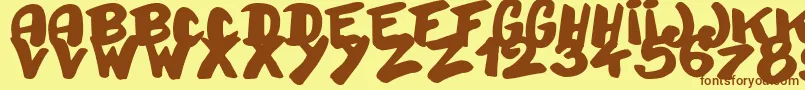Шрифт Bayday – коричневые шрифты на жёлтом фоне